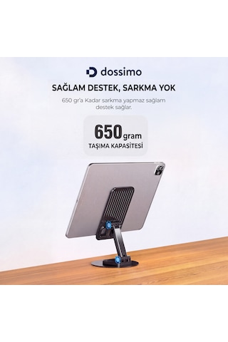Katlanabilir 360 Dönebilen Ayarlanabilir Telefon Tutucu Masa Üstü Stand - Dst-04 Siyah
