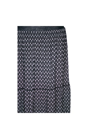 Hesna Kadın Nursel Lastikli 3 Kat Kum Efektli Siyah Etek Siyah