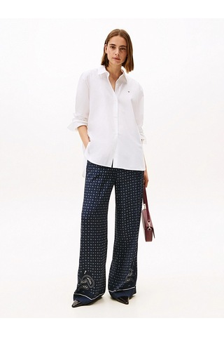 Tommy Hilfiger Ess Poplın Easy Fıt Shırt Kadın Beyaz Gömlek - Ww0ww45612