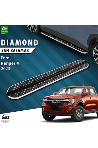 S-dizayn Ford Ranger 4 Diamond Krom Yan Basamak 203 Cm 2023 Üzeri A+ Kalite