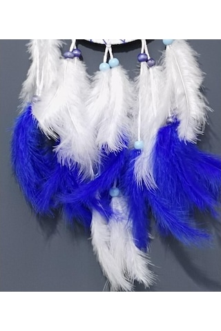 Bol Kuş Tüylü Beyaz Renk Dream Catcher El Yapımı Duvar Dekoru