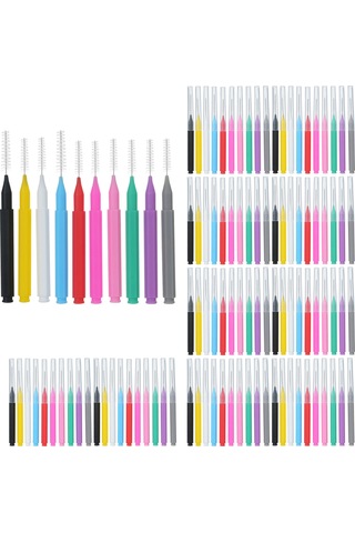 Tenfowee Diş Arası Temizleme Fırçası Seti - 100 Adet Yumuşak Kıllı, 10 Renk Seçeneği, Taşınabilir Ve Pratik