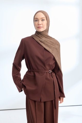 Armanda Organic Touch Ketens Viskoz Şal- 3601 Koyu Vizon