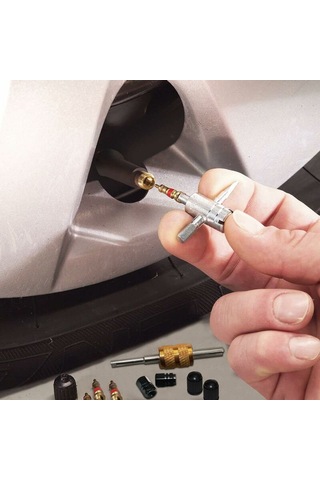 Mufunye Valf Göbeği Sökücü Onarım Aleti Kiti Çift Ve Tek Kafalı Valf Göbeği Sökücü , 33 Parça