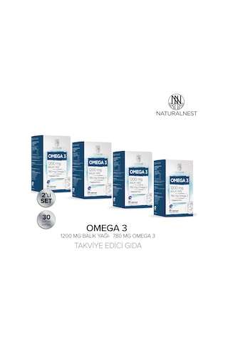 Naturalnest Omega 3 Balık Yağı 1200 Mg 60 Kapsül 4 Kutu