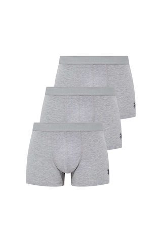 U.S. Polo Assn. Erkek Gri Melanj 3 Lü Boxer 80173