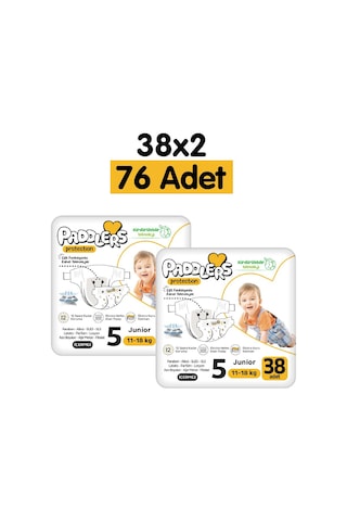 Protection Bebek Bezi 5 Numara Junior (11-18 Kg) 38x2 Adet – 2’li Jumbo Set, Maksimum Koruma