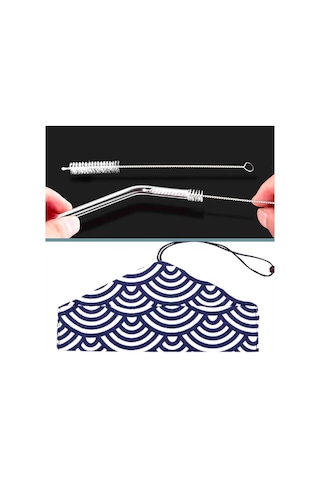 Omeniv Paslanmaz Çelik Metal Pipet Set 11 Parça Minimal Japon