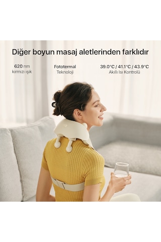 SKG Hs500-2 Boyun Ve Omuz Masaj Aleti Shiatsu Masaj Terapisi Derin Rahatlama, Yoğurma Hissiyatı Bej