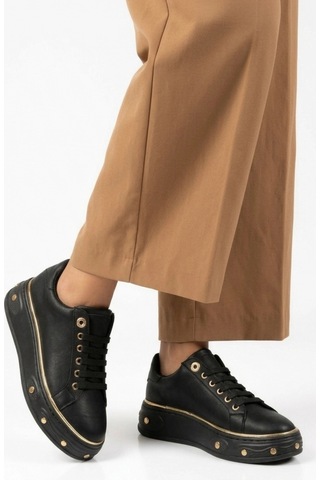 Zennamoda Bebi Siyah Bağcıklı Spor Ayakkabı