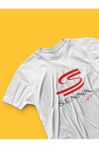 Fnbx Ayrton Senna İmzalı Senna Logolu T-shirt Beyaz