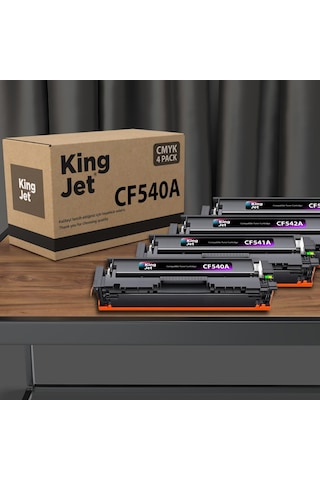 Kingjet Hp Mfp M280 Uyumlu Standart Kapasiteli 4 Renk Takım Toner Çipli Cf540a