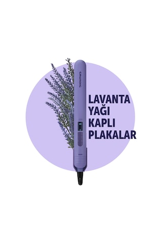 Grundig HS 7032 Botanika Lavanta Yağı Kaplı Plakalı İyonik Saç Düzleştirici