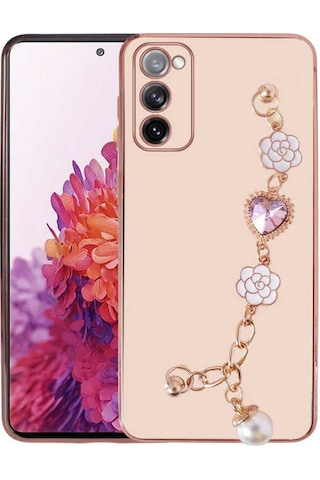 Galaxy S20 Fe Kılıf El Tutamaçlı Kamera Korumalı Zore Taka Silikon Kapak Pembe