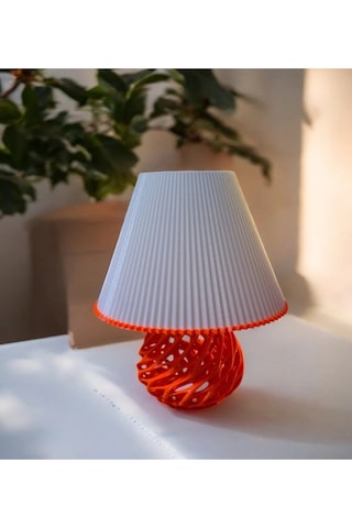 Twister Model Özel Tasarım Masa Lambası Ve Abajur - Kırmızı Çok Renkli
