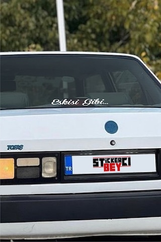 Eskisi Gibi Arka Cam Yazısı Sticker Beyaz 25 3 Cm