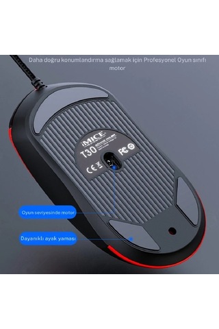 Techtic Ergonomik Çift El Kullanım Gamer Kablolu Oyuncu Mouse Rgb