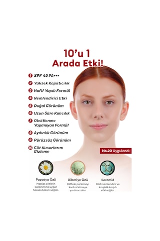 Mükemmel Kapatıcılık Sunan Çok Fonksiyonlu M Perfect Cover Bb Cream Ex Spf42 Pa+++ No.20 20ml