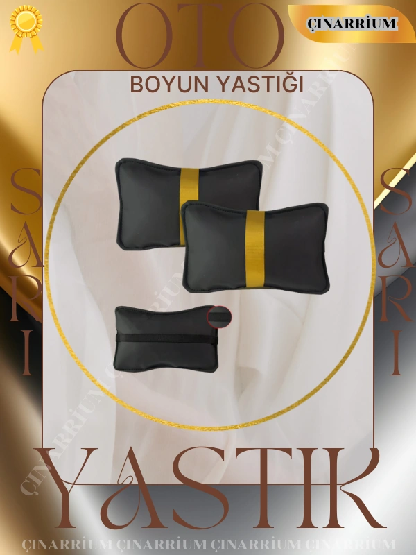Lamborghini Aventador Lp700 2011 Ve Sonrası Oto Koltuk Sarı Şerit Boyun Yastığı 2 Adet