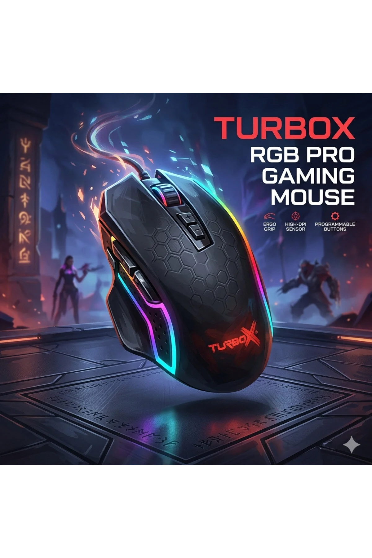 Blastoff Tr-m12 2400dpi Usb Kablolu Siyah Gaming Optik Mouse Aydınlatmalı