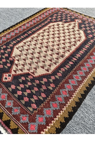 El Dokuma Mut Kilimi 63x84 Küçük Ölçü Yün Cicim Kilimi