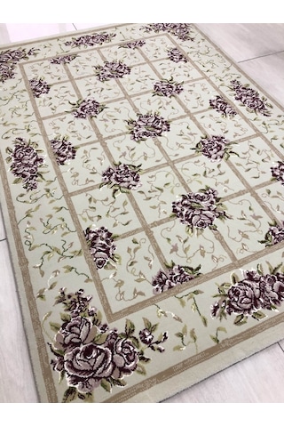 Saray Halı Tifanny 10109 Krem 125X180 Krem Pudra Yeşil Sık Halı !