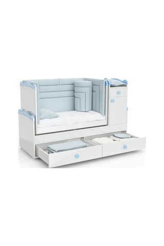 Afillibebek Babysun Büyüyebilen Beşik 60X120 Mavi