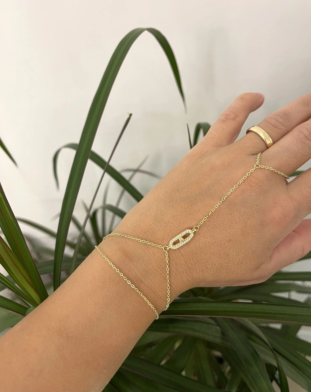 Altın Renkli Taşlı Oval Şahmeran Çok Renkli