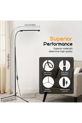 Willowhaven 1 Adet Usb Güç Kaynaklı 3 Ayarlı Karartılabilir Ayarlanabilir Parlaklık Esnek Gooseneck 96 Led Gece Lambası Siyah Yer Lambası