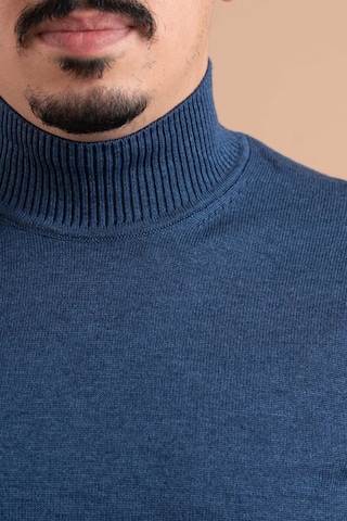 Brng Yarım Balıkçı Slimfit Likralı Erkek Kazak Indigo