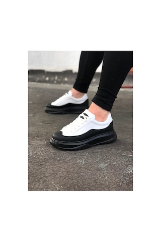 DMR Elegance Jy507 Alone Bağcıklı Cilt Erkek Günlük Sneaker Ayakkabı Cst Beyaz/siyah