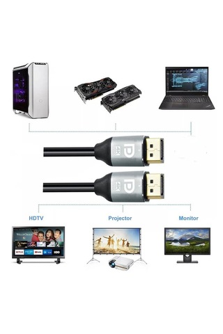 3 Metre Displayport To Displayport Kablo Dp 1.2 - Altın Kaplama