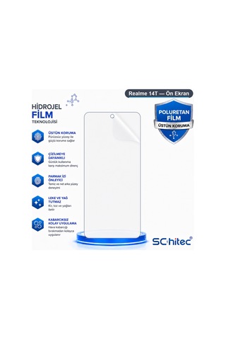 Realme 14t Uyumlu Ön Yüzey Nano Şeffaf Hidrojel Ekran Koruyucu 16551121