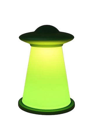 Yeşil Işıklı Modern Ufo Tasarımlı Masa Lambası Yeşil