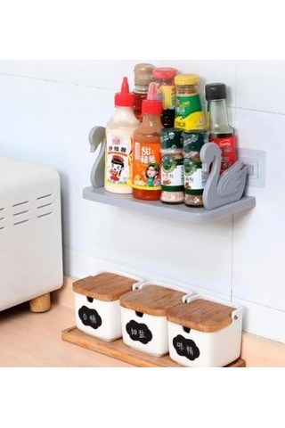 Larimar Kuğu Tasarımlı Kendinden Yapışkanlı Raf - 9019221346010lmr Çok Renkli