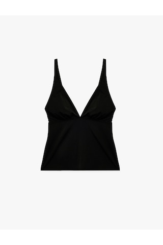 Koton V Yaka Askılı Tankini Bikini Üstü Siyah 6sak10007mm