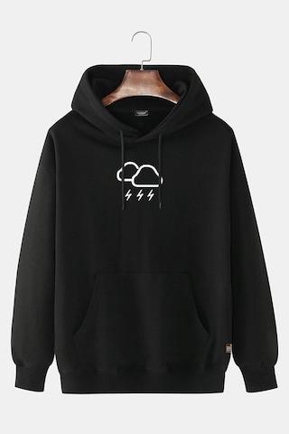 Unisex Siyah Deep Dark Önü Bulut Baskılı Kapşonlu Sweatshirt Deep Dark Unisex Siyah Deep Dark Önü Bulut Baskılı Kapşonlu Sweatshirt Deep Dark