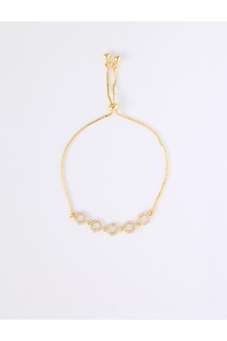 Jimmy Key Jimmy Key Altın Rengi Daire Form Detaylı Ayarlanabilir Bileklik 6sw348825150