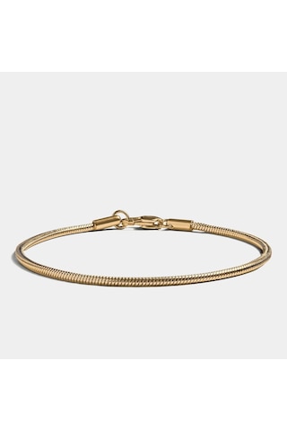 Altın Renk Unisex Snake Zincir 2 Mm Çelik Bileklik - 3139 Gold
