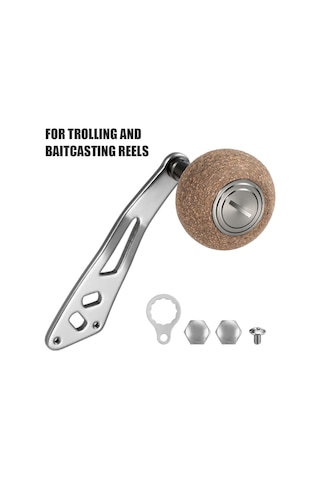 Gajeena Deniz Suyu İçin Alüminyum Kork Saplı Tek Kol Manuel Makineli Olta Kolu - 2 Piyasa, Sağ/sol El Uyumlu, Montaj Aksesuarlarıyla