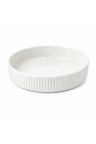 Ley Maison Saturn 24 Cm Porselen Fırın Kabı Yuvarlak Borcam Sunum Ve Fırın Tepsisi Beyaz