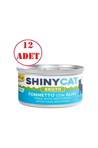 Gimcat Shinycat Kedi Konservesi Ton Balıklı Ve Ançuezli 70 Gr 12 Ad