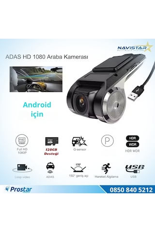 Usb 128 Gb Destekli Hd 1080p Dvr Araç Yol Sürüş Kamerası