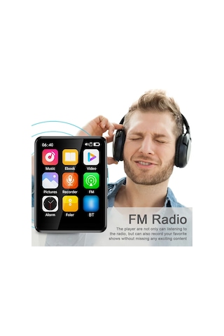 Kangvka Bluetooth 5.3 Dokunmatik Ekran Mp3 Mp4 Çalar, Dahili Hoparlör Ve Tf Kart Desteği İle Müzik, Video Ve E-kitap Keyfi