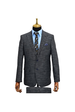 Erkek Kumaş Takım Elbise Yelekli Çift Yırtmaçlı 777-200 Bgl-St02023 001