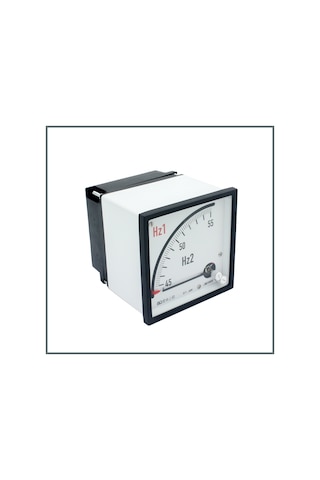 Frer Çift İbreli Frekansmetre Koaksiyel 96x96 Mm. 45-55 Hz.