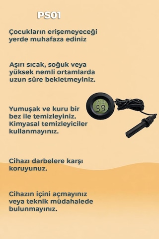 Buzdolabı İçin Problu Termometre Sıcaklık Saati Nem Ölçer Thr159