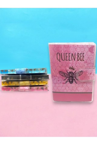 Queen Bee A7 Not Defteri , Çıt Çıtlı Cep Defteri - Pembe