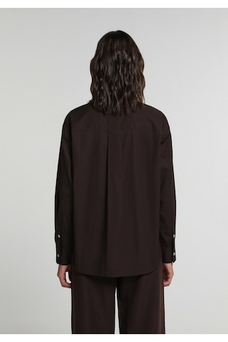 Colin's Colins Boyfriend Fit Shirt Neck Düz Kadın Kahverengi Uzun Kol Gömlek Cl1081481 Q1.v1 Brw