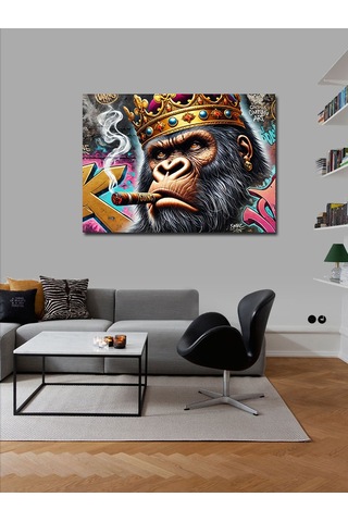 Kanvas Tablo Maymun Kral Grafiti